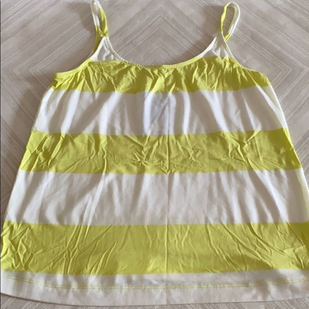 Splendid Yellow/Green and White Striped Tank Top